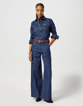 Damski Kombinezon Wrangler Trouser Coverall Aged Blue 112356439